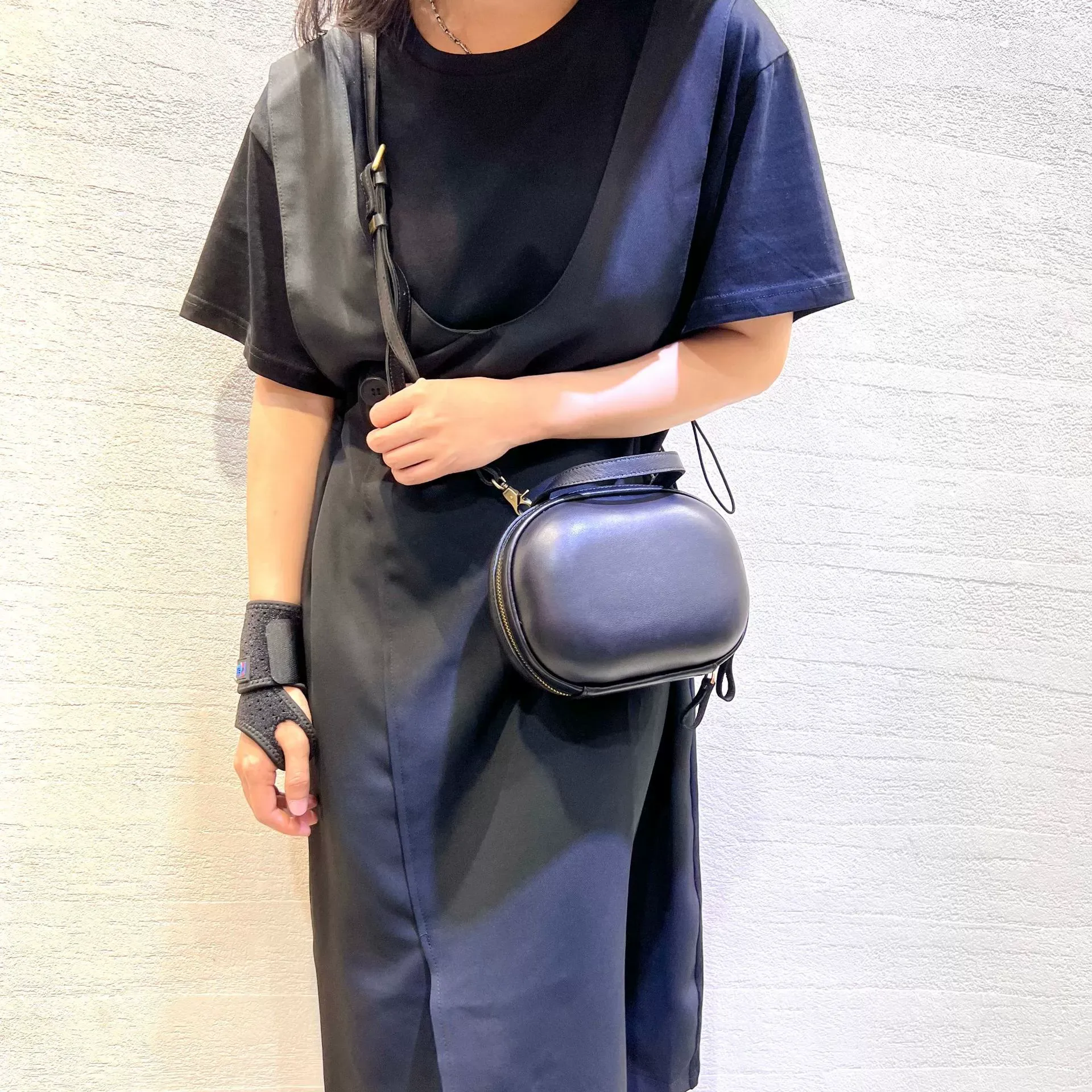 Compact Smooth Leather Crossbody Bag